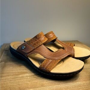 New Clarks Womens Laurieann Cara Sandal Brown Size 11